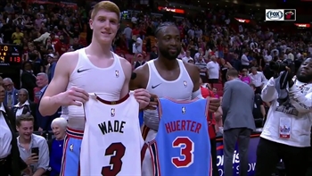 ONE LAST DANCE: Dwyane Wade surprises Kevin Huerter with jersey swap