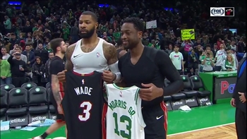 Dwyane Wade, Marcus Morris Sr. swap jerseys in Boston on MLK Day