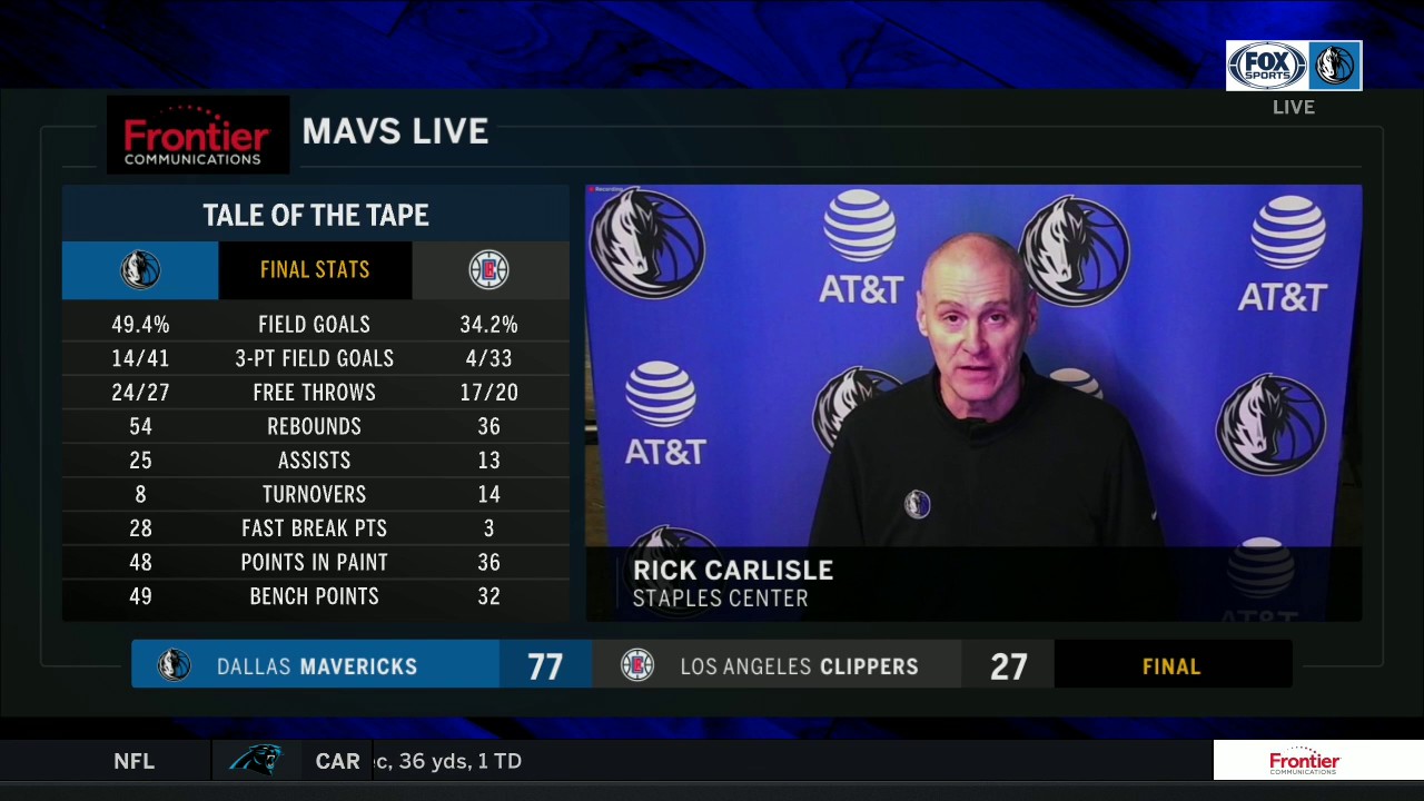 Rick Carlisle on defeating the LA Clippers for First Win of the Season