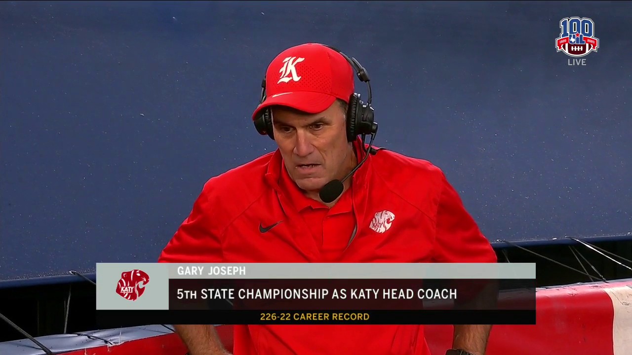 Gary Joseph on his 5th State Championship as Katy Head Coach