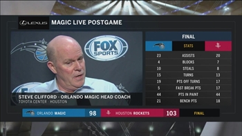 Steve Clifford says Houston's defense took Magic out of rhythm