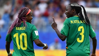Cameroon's Ajara Nchout finishes the build-up in the box to go up 1-0 | 2019 FIFA Women's World Cup™