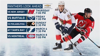 Panthers host Devils to begin stretch of 3 games in 4 days