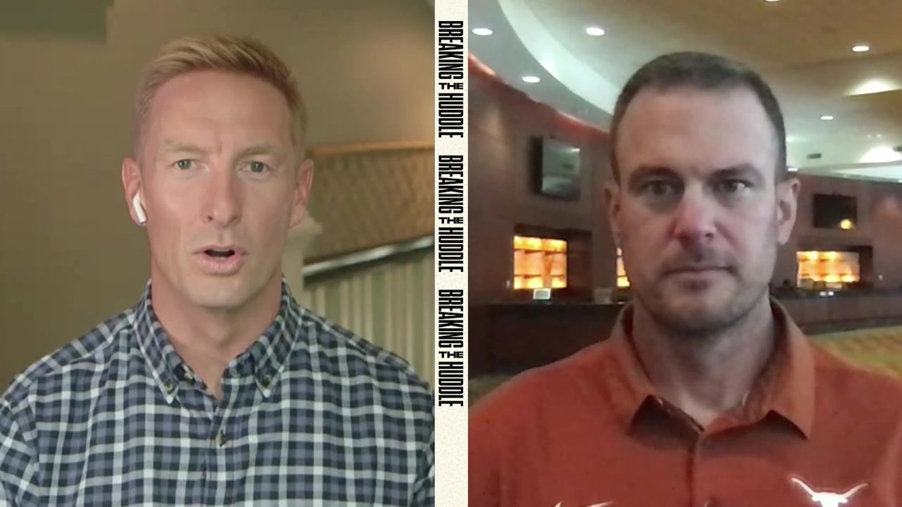 Texas head coach Tom Herman joins Joel Klatt for preseason conversation | BREAKING THE HUDDLE