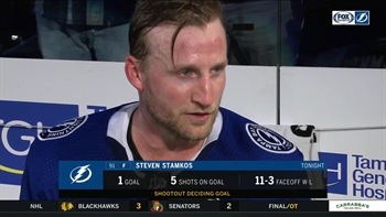 Lightning captain Steven Stamkos on his game-winning tally in the shootout
