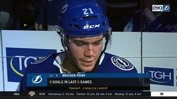 Brayden Point on how Lightning set tone with physical play, 4-goal first period