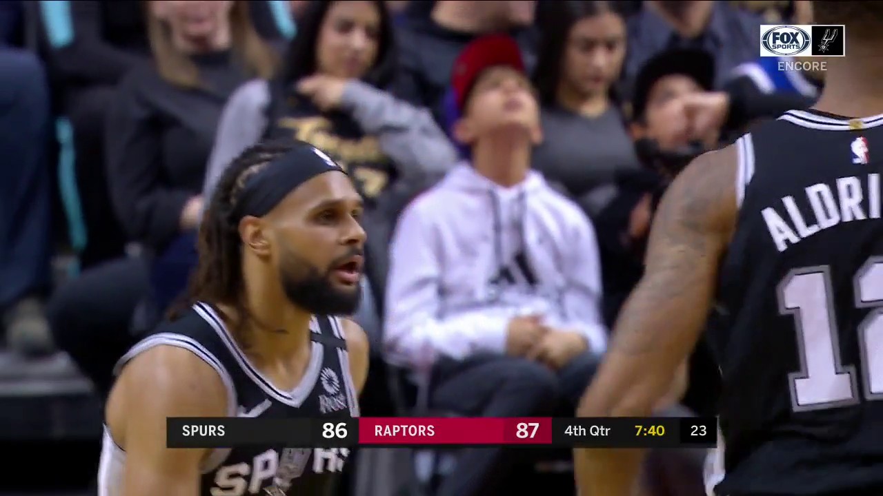 WATCH: Patty Mills for three against the Raptors on January 12th | Spurs ENCORE