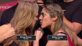 Rousey cheered, Correia booed at weigh-in in Brazil