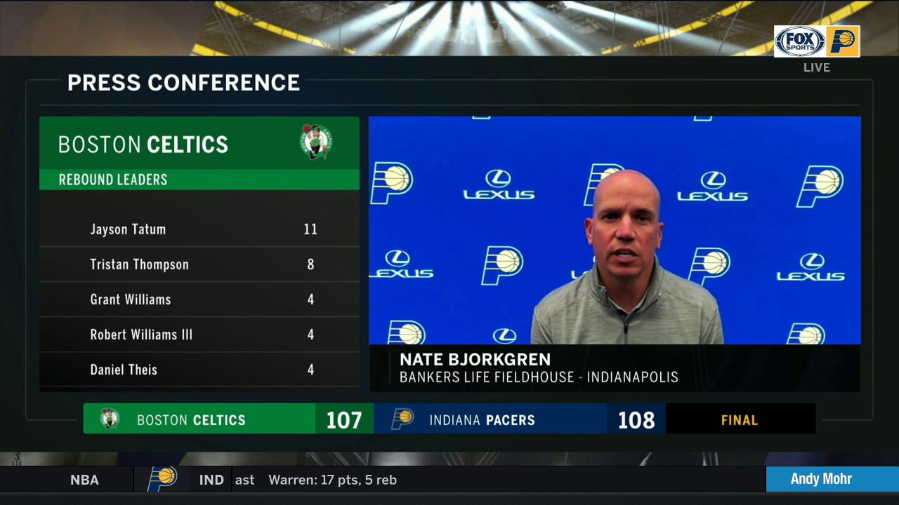 Bjorkgren: Pacers are 'a group that really plays hard for each other'