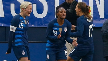 Megan Rapinoe scores volley vs. England | 2019 SheBelieves Cup