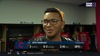 Jefry Rodriguez gets the good news that he's staying with big league club