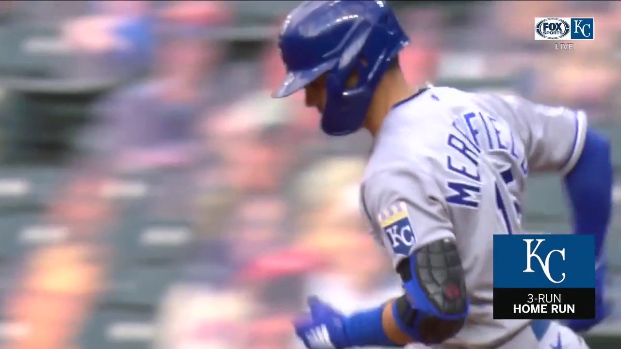 WATCH: Merrifield hits a three-run shot to left field