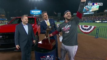 Watch Steve Pearce accept the 2018 World Series MVP award