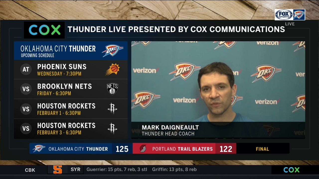 Mark Daigneault on the 125-122 Win vs. Portland