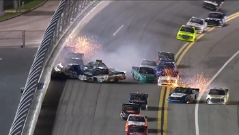 The Big One collects 11 trucks in massive Daytona wreck