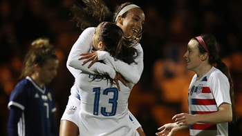 Alex Morgan stunning volley puts USWNT ahead against Scotland | Women's International Friendly Highlights