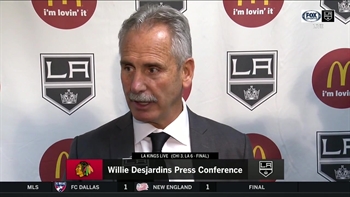 Willie Desjardins all smiles after LA Kings win