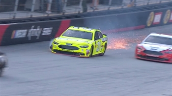 Paul Menard smacks the wall with a tire failure | 2018 BRISTOL