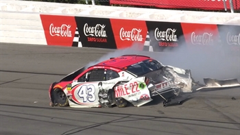 Bubba Wallace suffers heavy crash after brake failure | 2018 POCONO