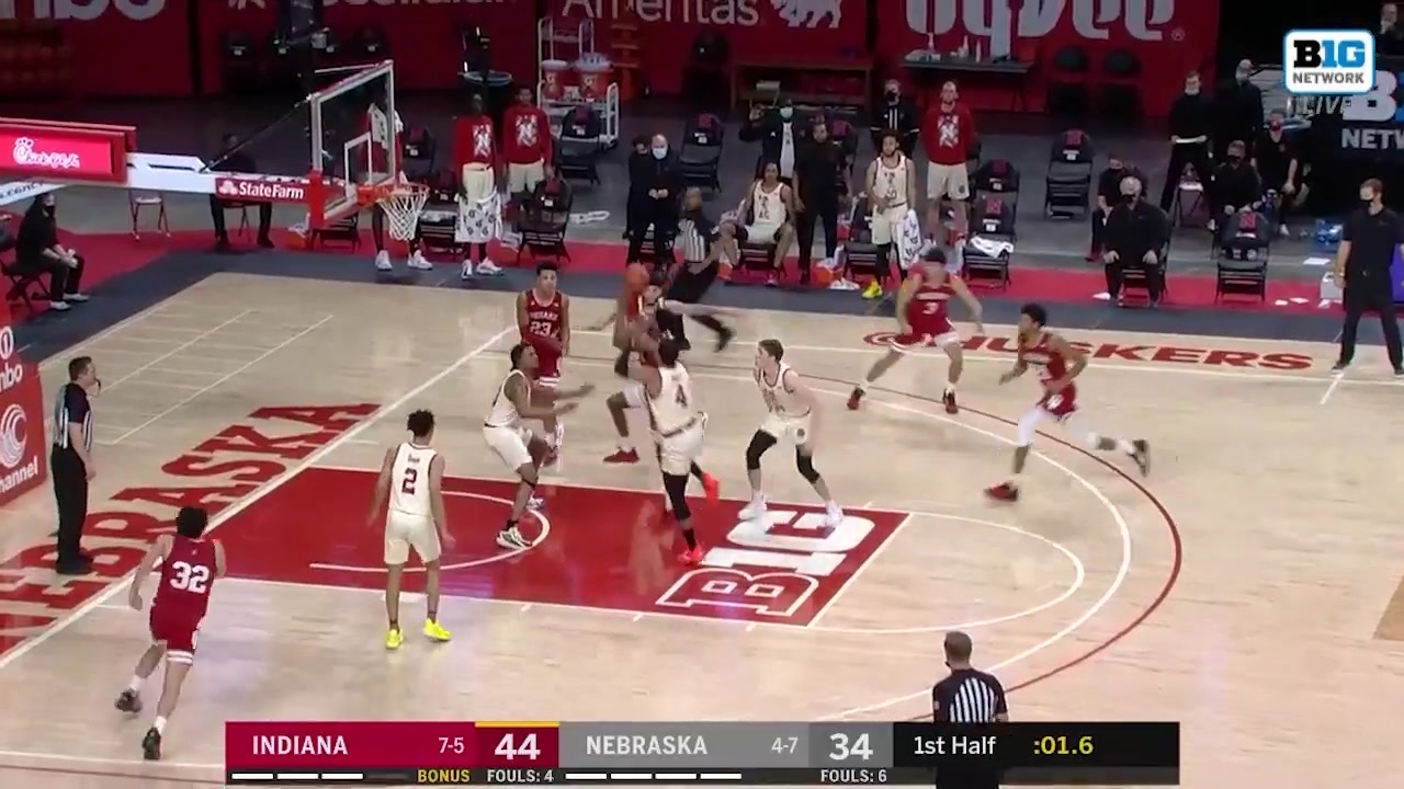 Indiana edges Nebraska, 84-76, behind 15 point, 11 rebound effort from Trayce Jackson-Davis