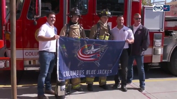 Markus Nutivaara, Oliver Bjorkstrand pay visits to Columbus fire stations