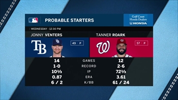Jonny Venters makes 1st ever start as Rays finish up with Nationals