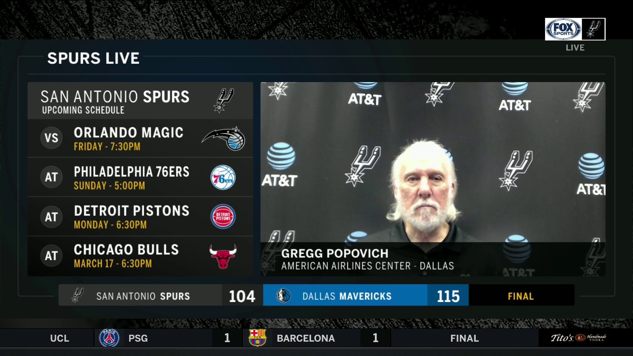 Popovich: 'I thought we did a good job on Doncic'