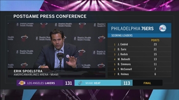 Erik Spoelstra on Lakers: It felt like they were running by us