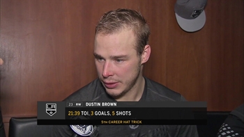 Dustin Brown records hat trick vs. Oilers: It's great to get the victory