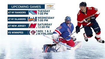 Hitting the road: Panthers' long stretch away from home begins against Rangers