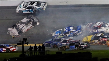 Austin Cindric barrel rolls in massive wreck at Daytona | 2018 NASCAR XFINITY SERIES