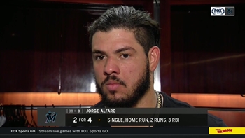 Jorge Alfaro on 456-ft homer: 'Feels good hitting a homer against a really good pitcher’