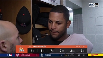 Marlins LHP Jarlin Garcia discusses his struggles pitching tonight