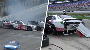Brandon Jones wrecks in Texas, loses rear bumper | 2018 NASCAR XFINITY SERIES | FOX NASCAR