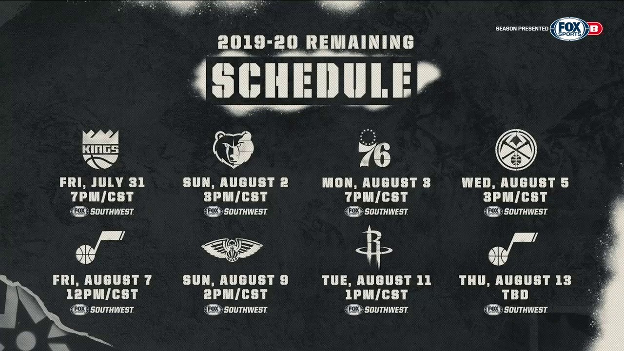 Spurs Schedule in the NBA Restart Format | Spurs Live Special Edition