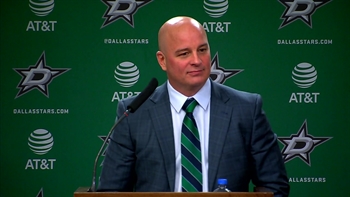Jim Montgomery cracking jokes after Dallas' 2-1 win over Ottawa