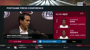 Erik Spoelstra on how Heat bounced back to hand Philadelphia their 1st home loss