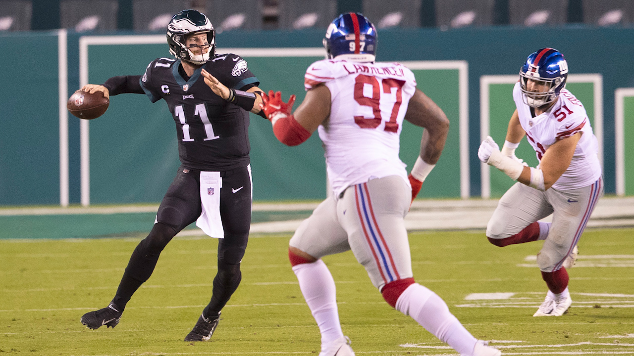 Nick Wright: Philadelphia Eagles rally to defeat NY Giants in WK 7 & Wentz delivers | FIRST THINGS FIRST