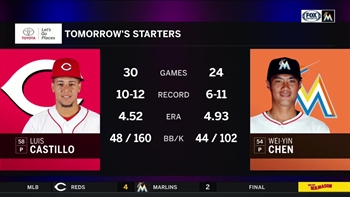 Wei-Yin Chen faces off against Luis Castillo in Game 2 vs. Reds