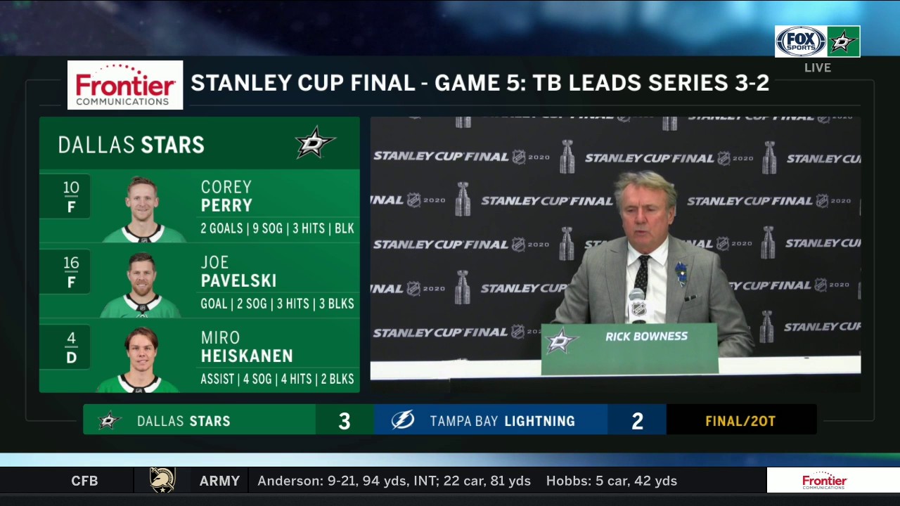Rick Bowness talks Dallas' Game 5 Double-Overtime Win against Tampa Bay