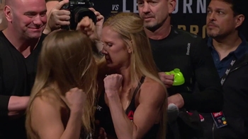 You have to see Ronda Rousey's physical staredown with Holly Holm episode artwork