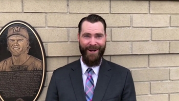 The hilarious Tim Dillard happy to be back at Miller Park