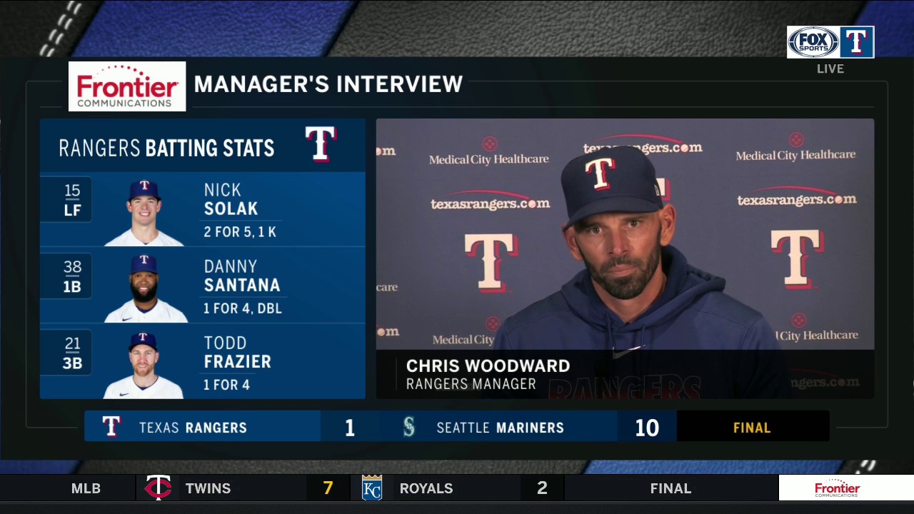 Chris Woodward talks 10-1 Loss to Seattle