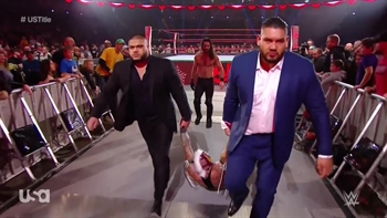 Rey Mysterio retains U.S. Championship over Seth Rollins by DQ after being attacked by A.O.P.