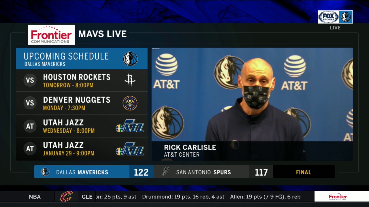 Rick Carlisle on the Mavs 122-117 win over the Spurs