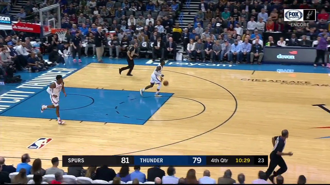 WATCH: Monster dunk from Dejounte Murry against the Thunder on February 11th | Spurs ENCORE