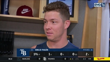 Emilio Pagan almost gets hit in face with ball: ‘Luckily it just grazed off my cheek...I was lucky’