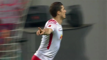 Marcel Sabitzer gives RB Leipzig 1-0 lead | 2017-18 Bundesliga Highlights