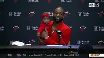 Dwyane, Kaavia James Union Wade address Heat Nation