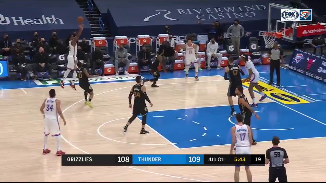 HIGHLIGHTS: Thunder hit 10th three to take 112-108 lead